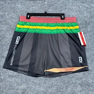Baseball Lifestyle 101 BL101 Mens Pencil Shorts Black Mesh Athletic Large NEW